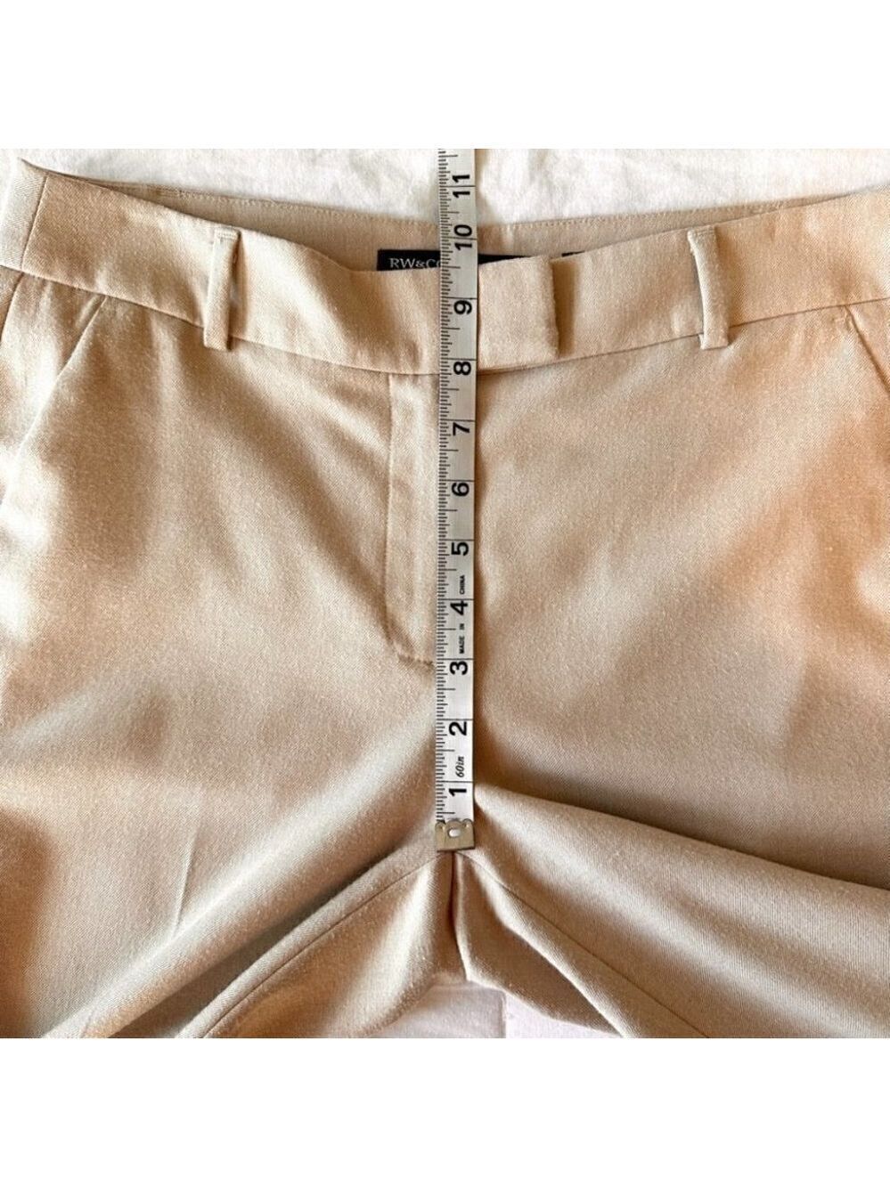 RW&Co. Womens Slim Leg Trousers Beige Size 4 Suiting Signature Fit Ankle Length - Picture 10 of 11